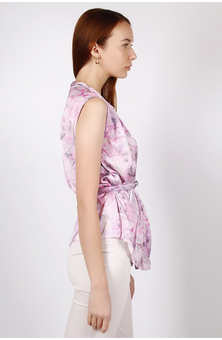 Блуза женская розовая абстракция 122023L