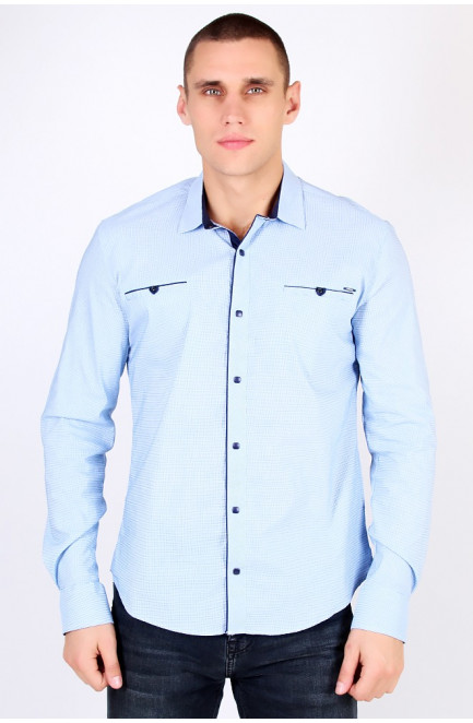 Рубашка мужская голубая размер S 123481L