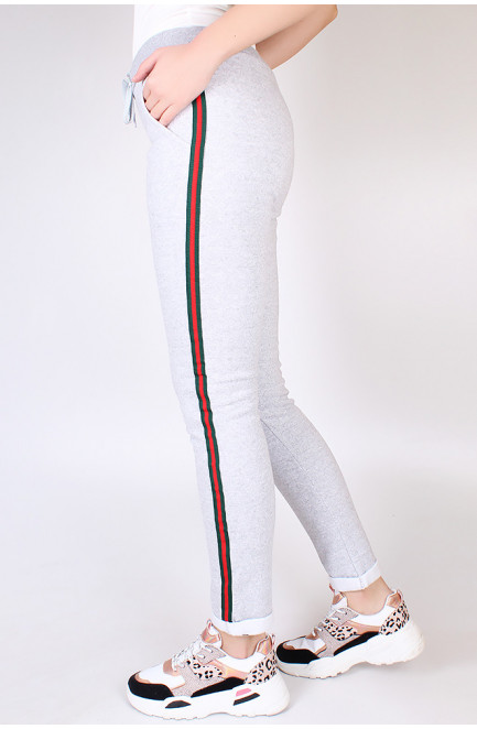 Спортивные штаны на флисе женские серые 125394L