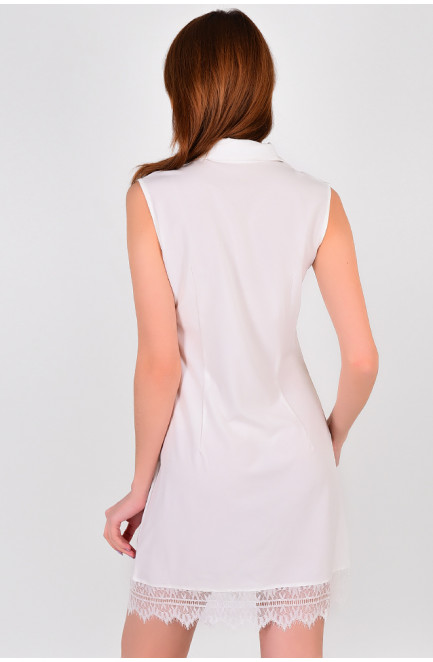 Платье женское белое с гипюром 124902L