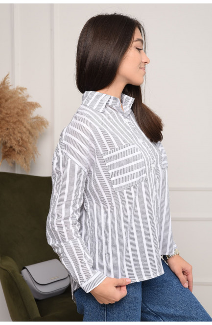 Рубашка женская белая в полоску размер L 103100L