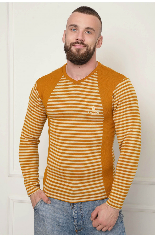 Свитер подросток полоска горчичный 103294L