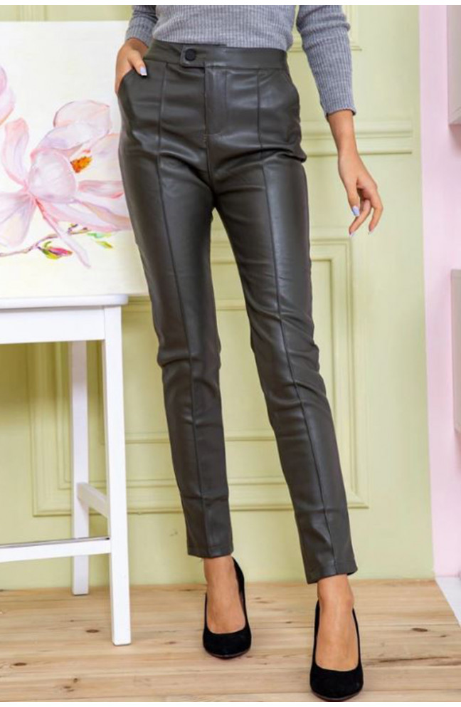 Брюки женские кожзам графит 126465L