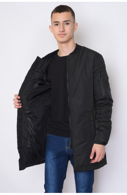 Куртка мужская удлиненная черная 127632L