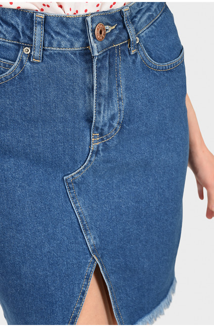 Юбка женская джинсовая синяя 129009L