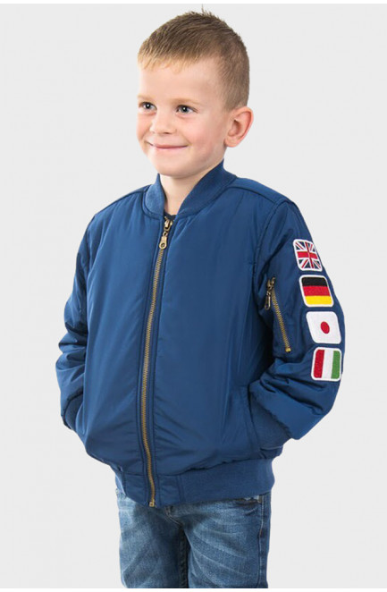 Куртка-бомбер мальчик синяя 130449L
