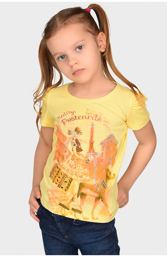 Футболка детская девочка желтая 130917L