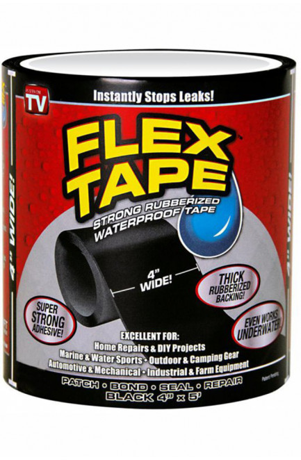 Cверхпрочная скотч-лента Flex Tape 100 мм х 1.5 м Чорная 132326L