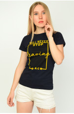 Футболка женская черная размер S 134211L