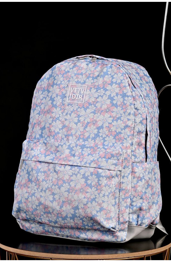 Рюкзак детский голубой с ромашками 135939L