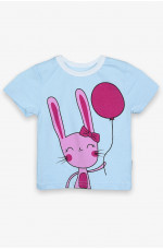 Футболка детская зайка голубая 137500L