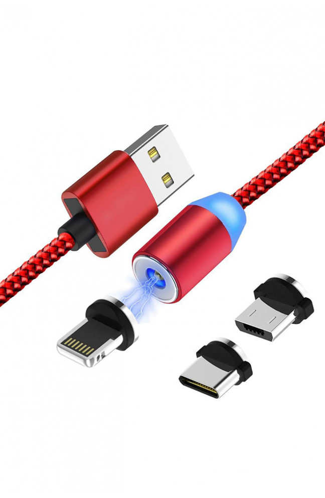 Кабель магнитный для зарядки красный 138361L