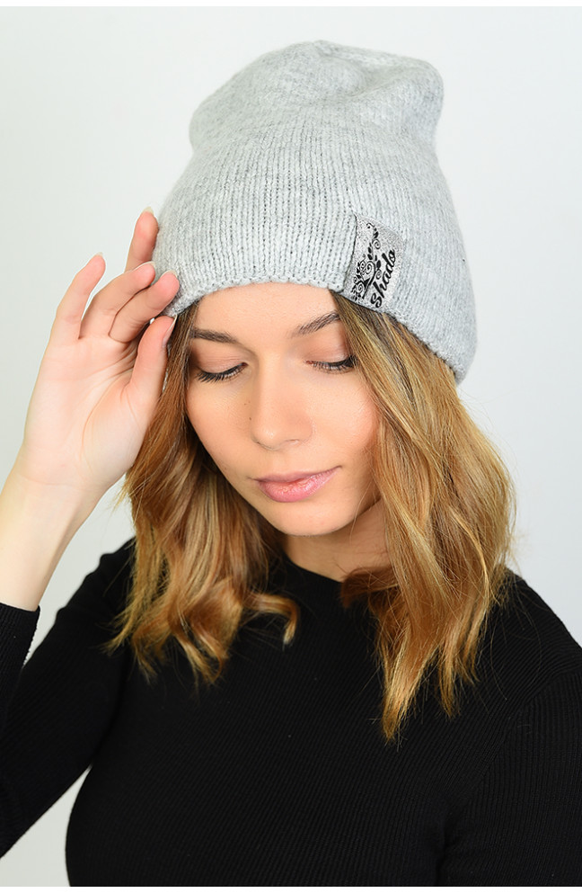 Шапка женская на флисе серая 138363L
