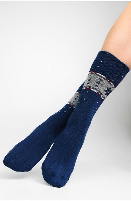 Шкарпетки жіночі теплі сині розмір 36-41 139463L