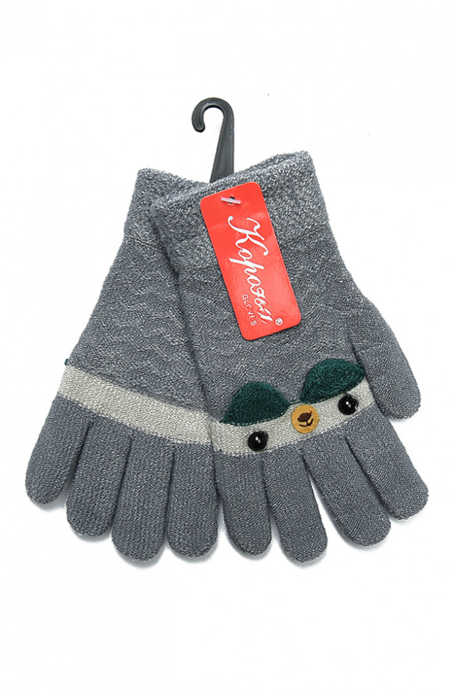 Перчатки детские серые на 5-6 лет 140152L