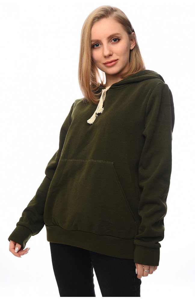 Худи женский на флисе зеленый размер М 142600L