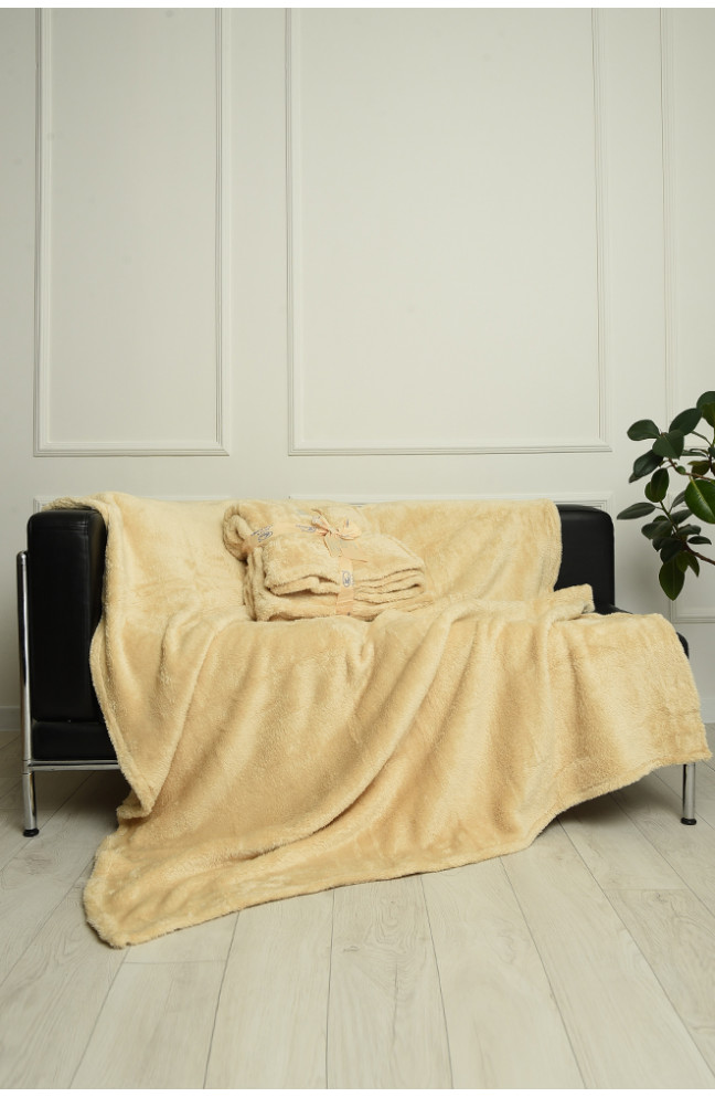 Плед бежевый размер 160*210 см 143285L