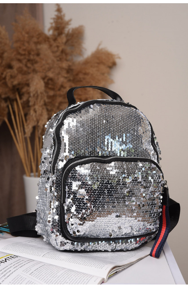 Рюкзак женский серебристый 143478L