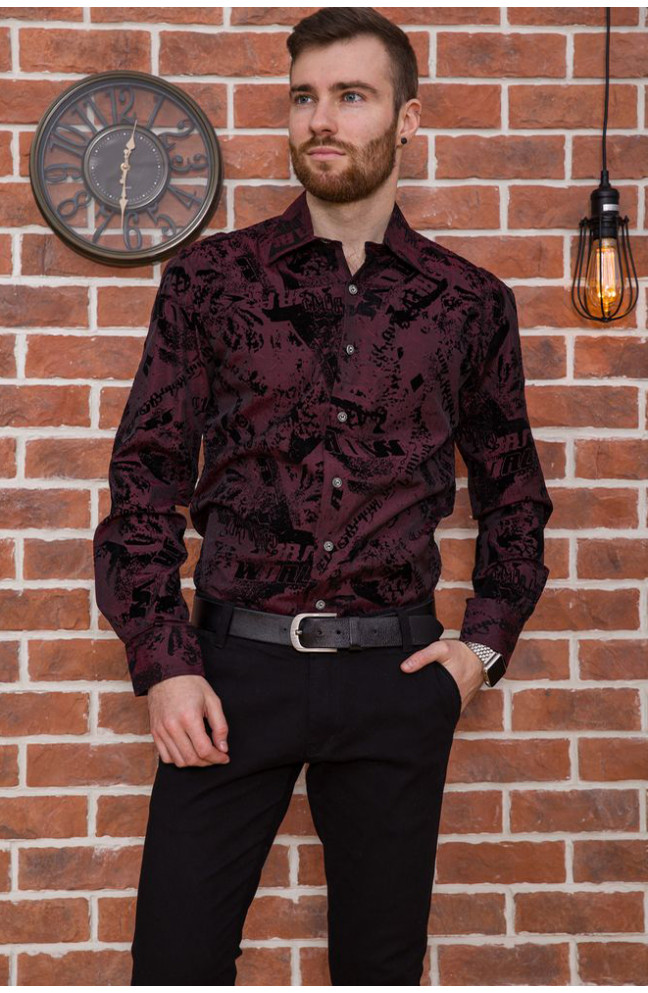Рубашка мужская бордовая 143871L