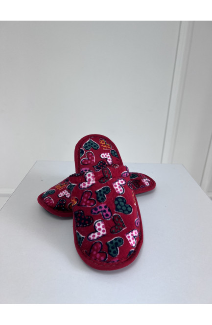 Тапочки домашние женские красные 144059L