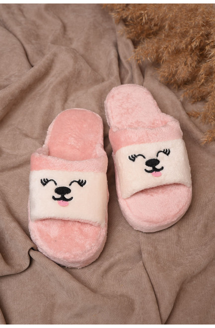 Тапочки домашние женские светло-розовые 144109L