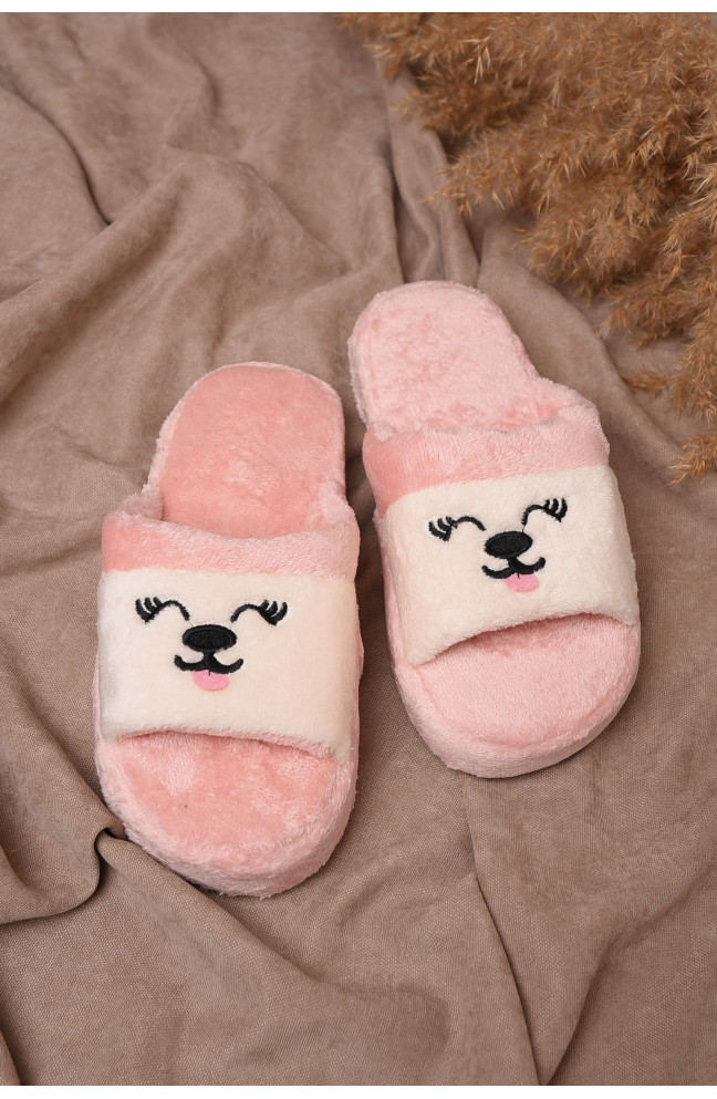 Тапочки домашние женские светло-розовые 144109L