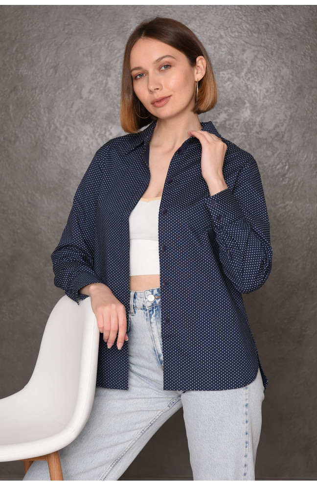 Рубашка женская темно-синяя размер М 144692L