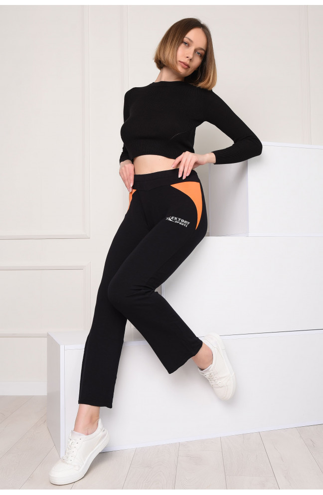 Спортивные штаны женские черные размер 44 144729L