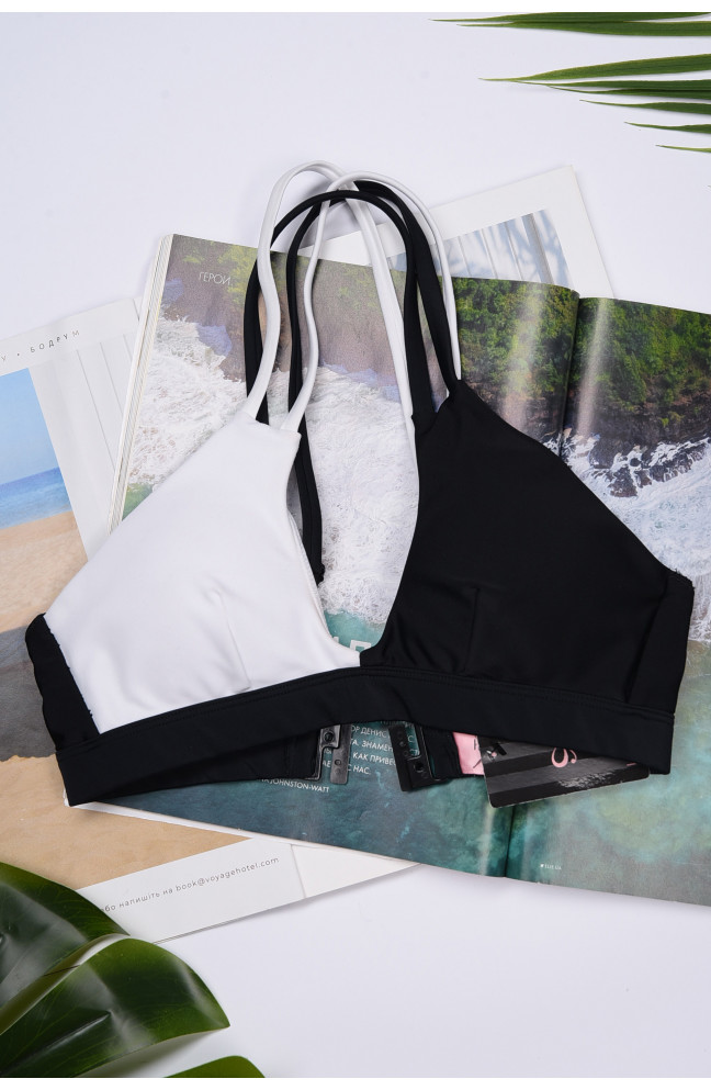 Купальник женский верх черно-белый размер XS 146395L