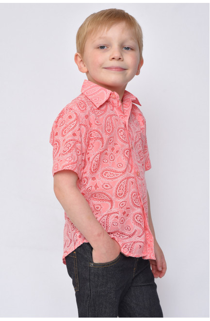 Рубашка детская мальчик коралловая 148502L