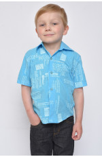 Сорочка дитяча хлопчик блакитна 148520L