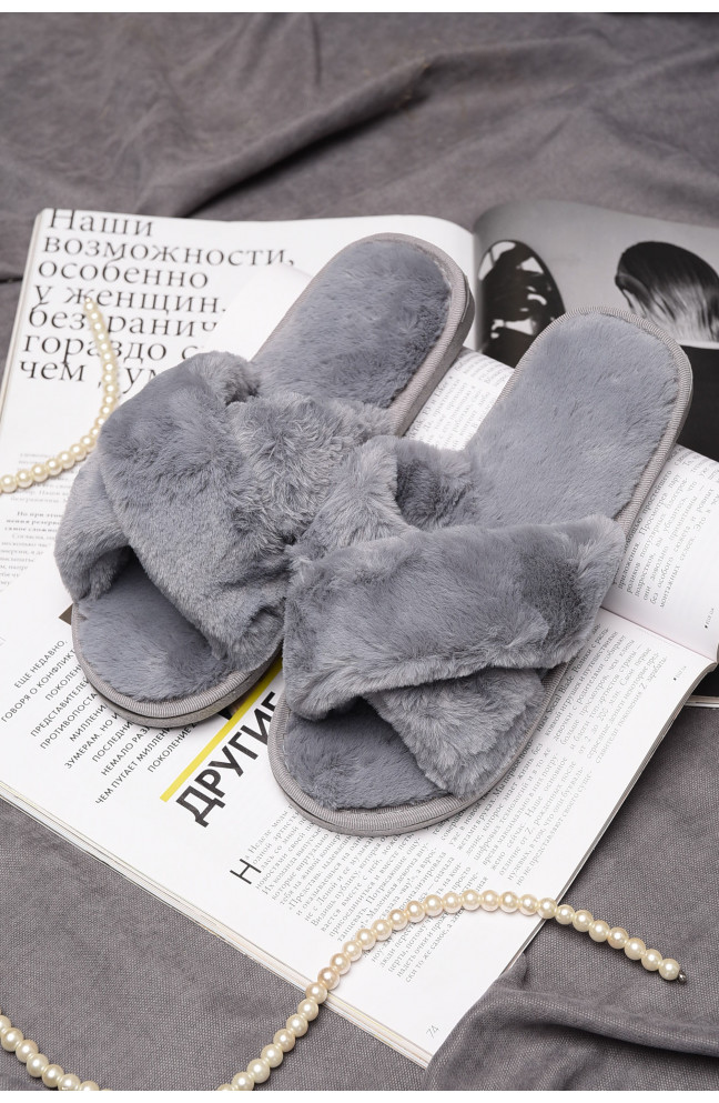 Тапочки домашние женские серые 149095L