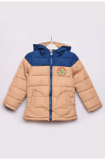 Куртка детская демисезон бежевая с синим 150219L