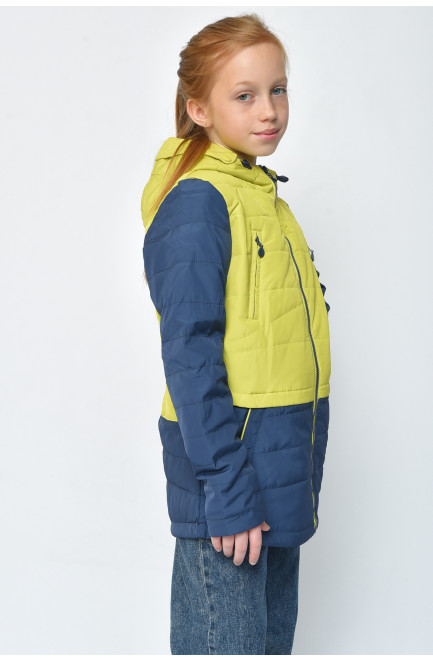 Куртка детская демисезон салатовая с темно синим 150414L