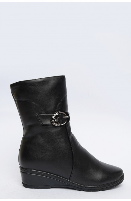 Полусапожки зимние женские черные 150657L