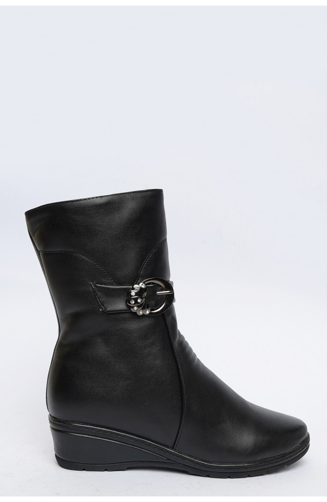 Полусапожки зимние женские черные 150657L