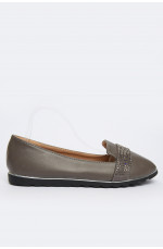 Балетки с украшением женские серые 150788L