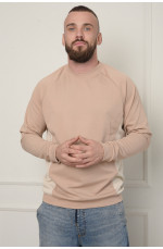 Свитшот мужской бежевого цвета с молочными вставками 151005L