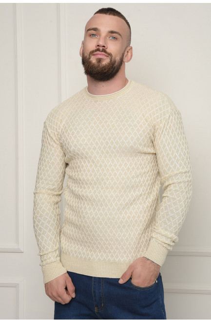 Свитер мужской молочный демисезон акриловый 151170L