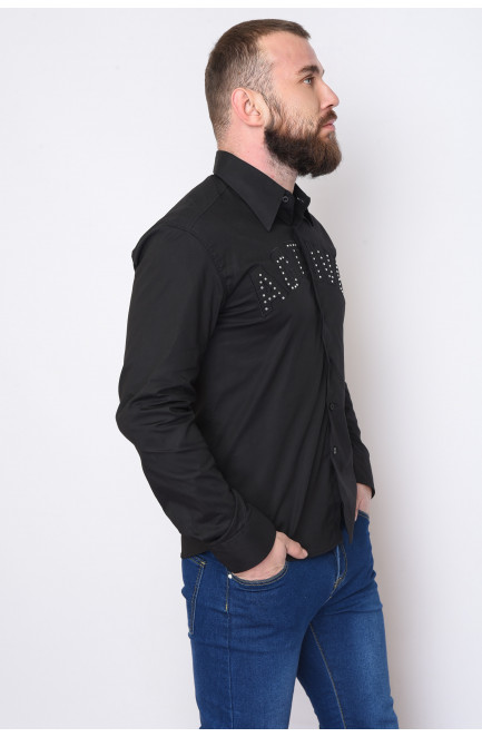 Рубашка с длиным рукавом мужская черная 151226L