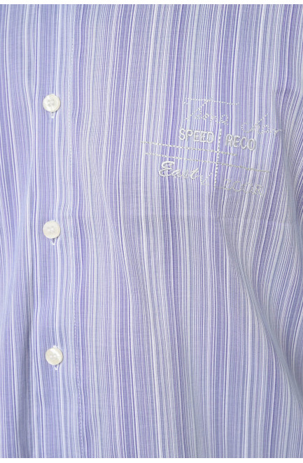 Рубашка мужская сиреневая в полоску летняя 151229L
