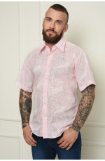 Рубашка мужская розовая с узорами летняя 151259L