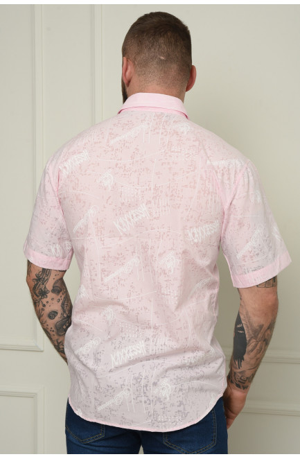 Сорочка чоловіча рожева з візерунками літня 151259L