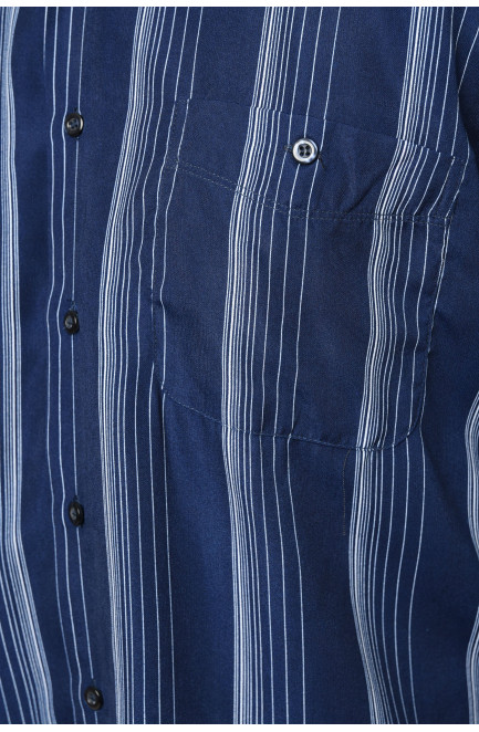 Рубашка мужская темно-синяя в полоску 151260L