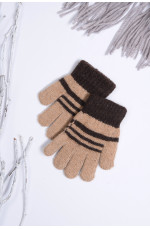 Перчатки  детские для мальчика коричневого цвета на 3-5 лет 151328L