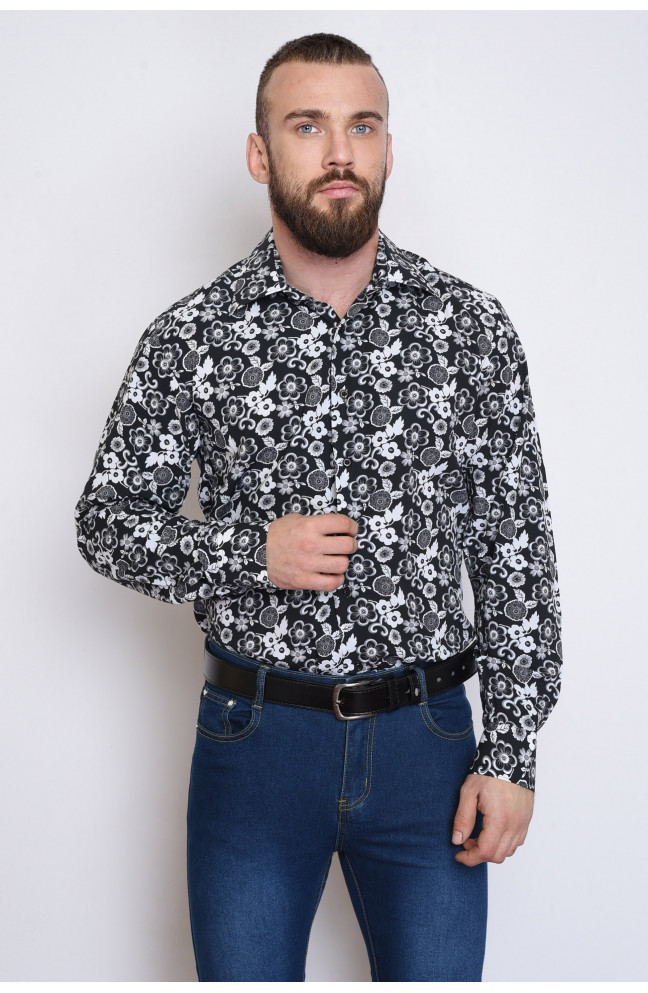 Рубашка мужская черная размер ХL 151524L