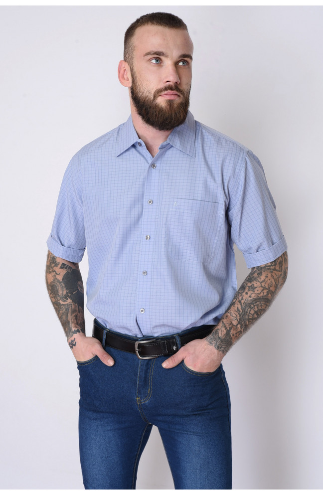 Рубашка мужская голубая в полоску размер 43 151557L