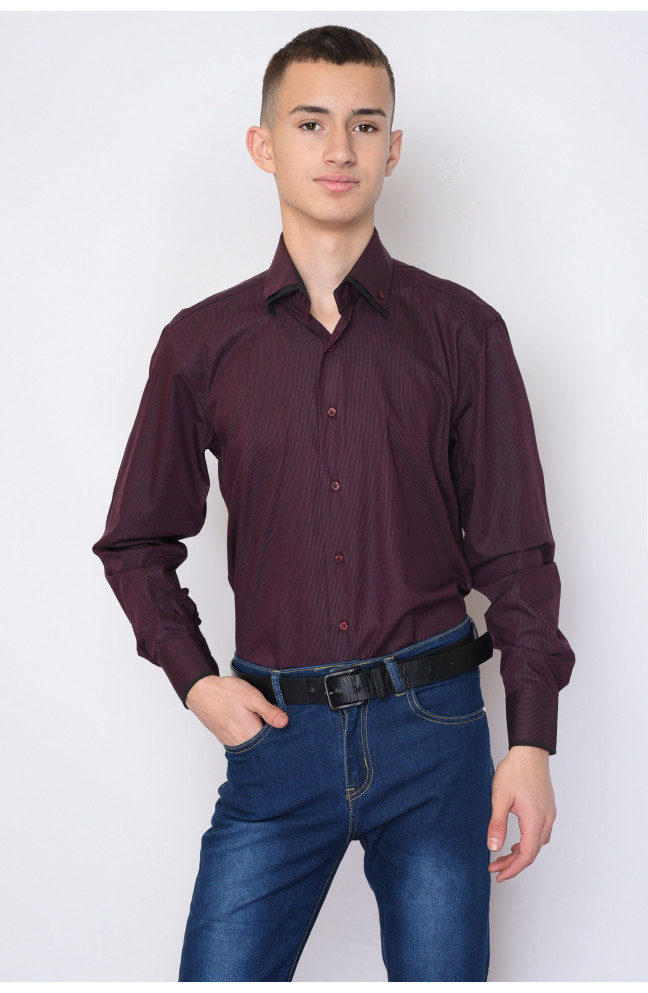 Рубашка мужская бордовая размер 40 151561L