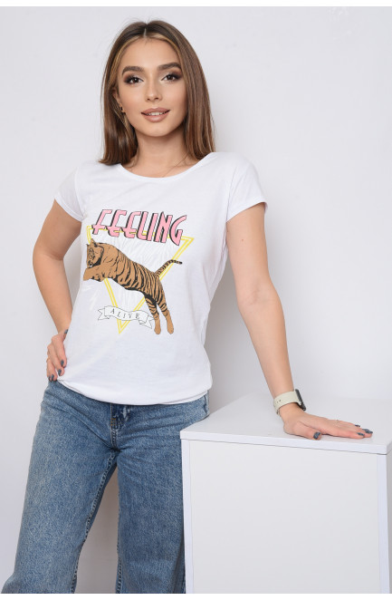 Футболка женская белая с рисунком 151691L