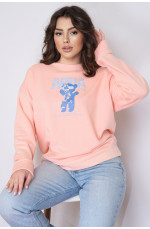 Свитшот утепленный женский светло -розового цвета размер  50-52 152066L